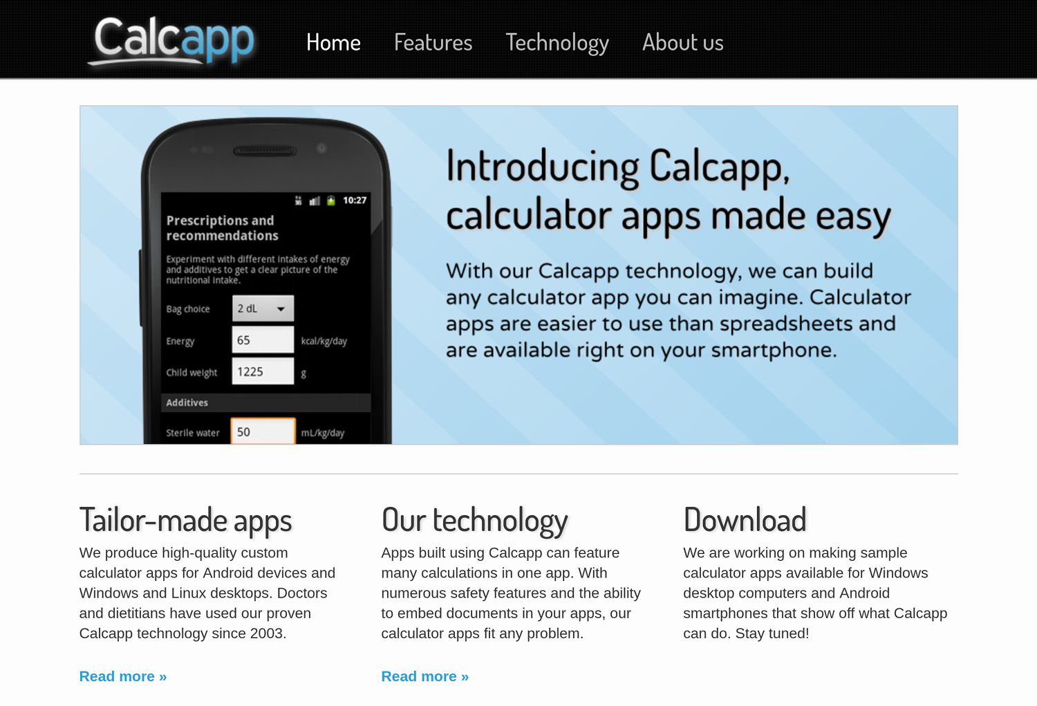 Our landing page from 2011, catering to a market that turned out not to exist