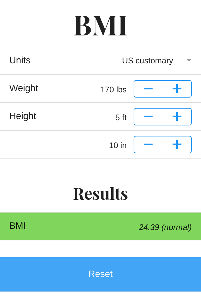 The BMI calculator