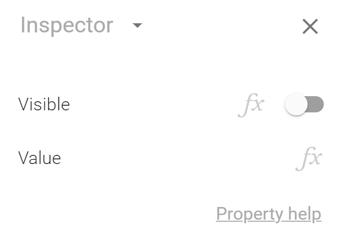 The inspector showing properties for a named value
