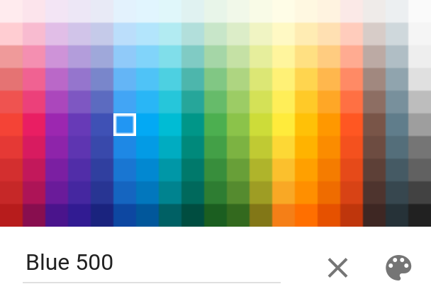 The color picker displaying its palette