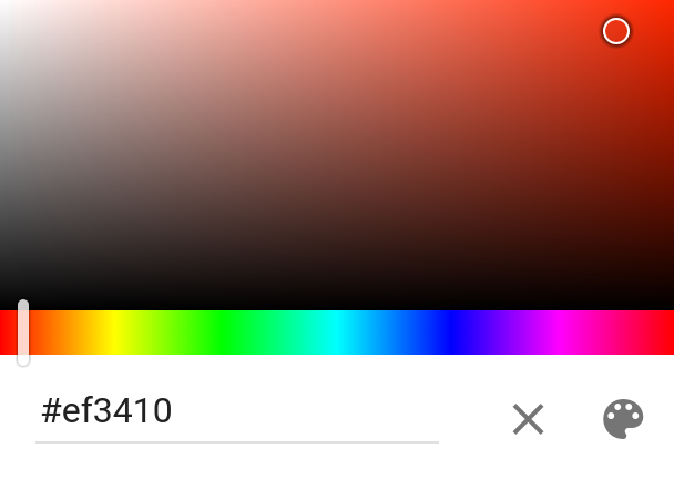 The color picker displaying its full range of colors